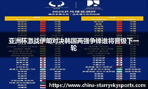亚洲杯激战伊朗对决韩国两强争锋谁将晋级下一轮